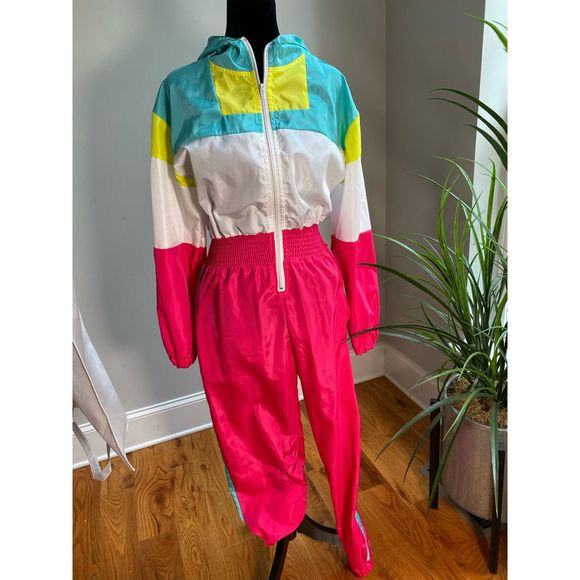 NEON JUMPSUIT AND MATCHING SHORTS - Picture 1 of 7